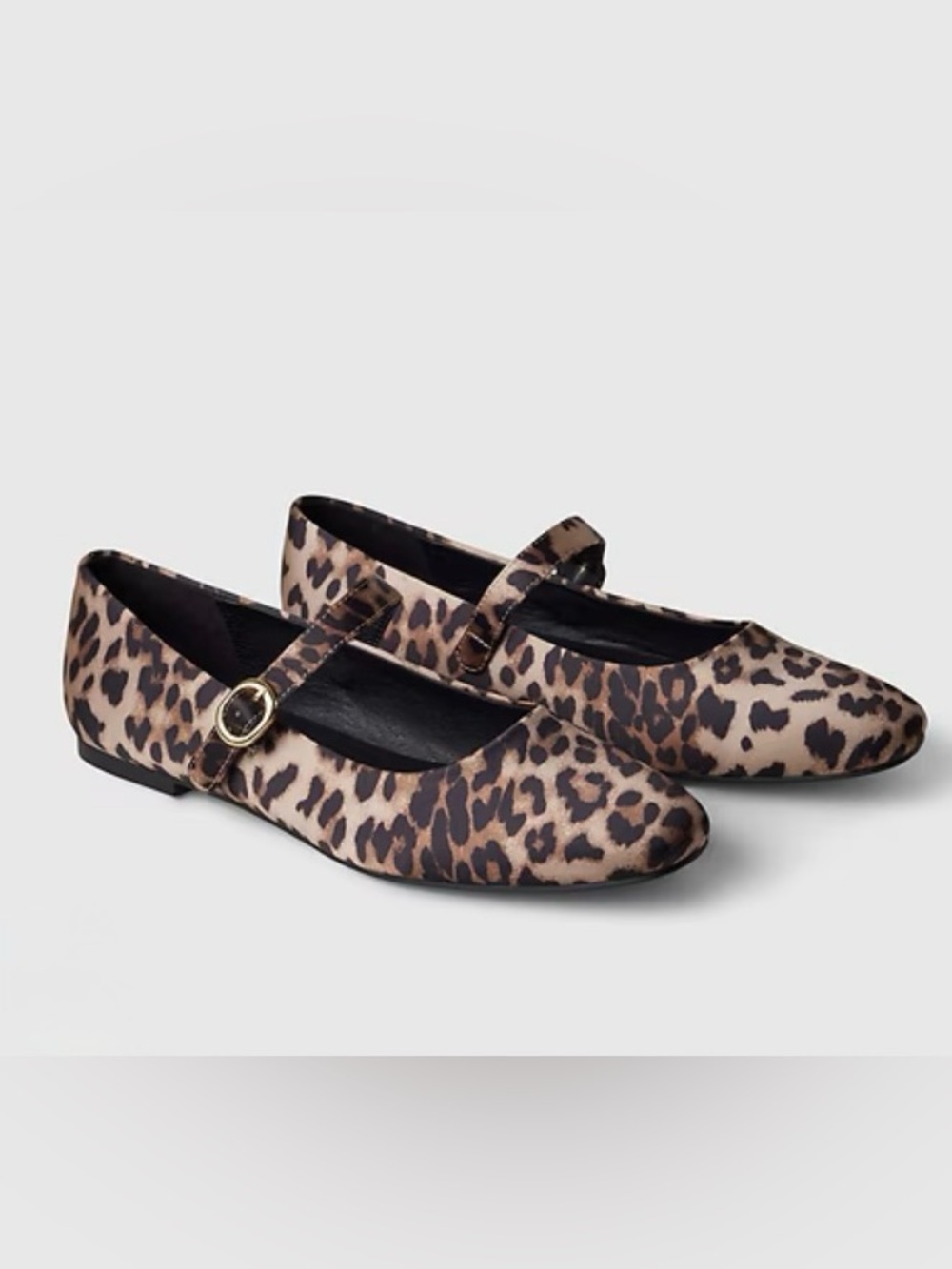 GAP Leopard Print Mary Jane Buckle Ballet Flats Size 8 NWOT